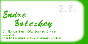 endre bolcskey business card